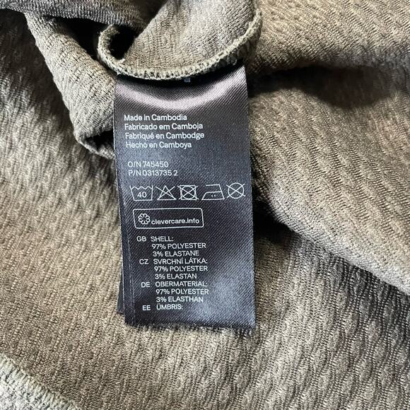 H&M Divided Womens Size 12 Skater Fit & Flare Dress Olive Green Waffle Texture - Picture 4 of 7